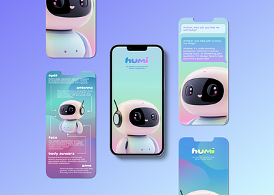 Top View Friendly Robot UI Design Mockup ai ai robot art branding design mobile design mockup robot ui