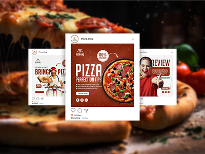 Pizza King Template Design brand branding design food graphic design inspiration king logo modern pizza poster socialmedia template vector