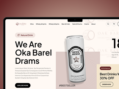 Website design for a brewing business brewing landing page ui design web design