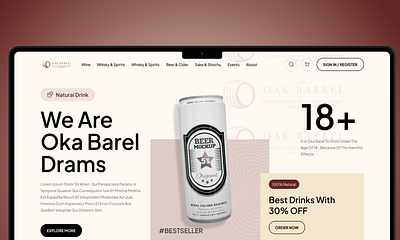 Website design for a brewing business brewing landing page ui design web design