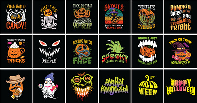 Halloween t-shirt design bundle creative graphic design halloween halloween designs for t shirts halloween shirt designs halloween tshirt bundle hhn shirt ideas illustration scary shirt designs tshirt design