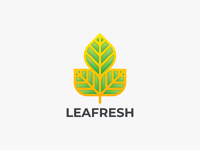 LEAFRESH branding design graphic design icon leaf leaf coloring leaf design graphic leaf green yellow logo leaf logo logo