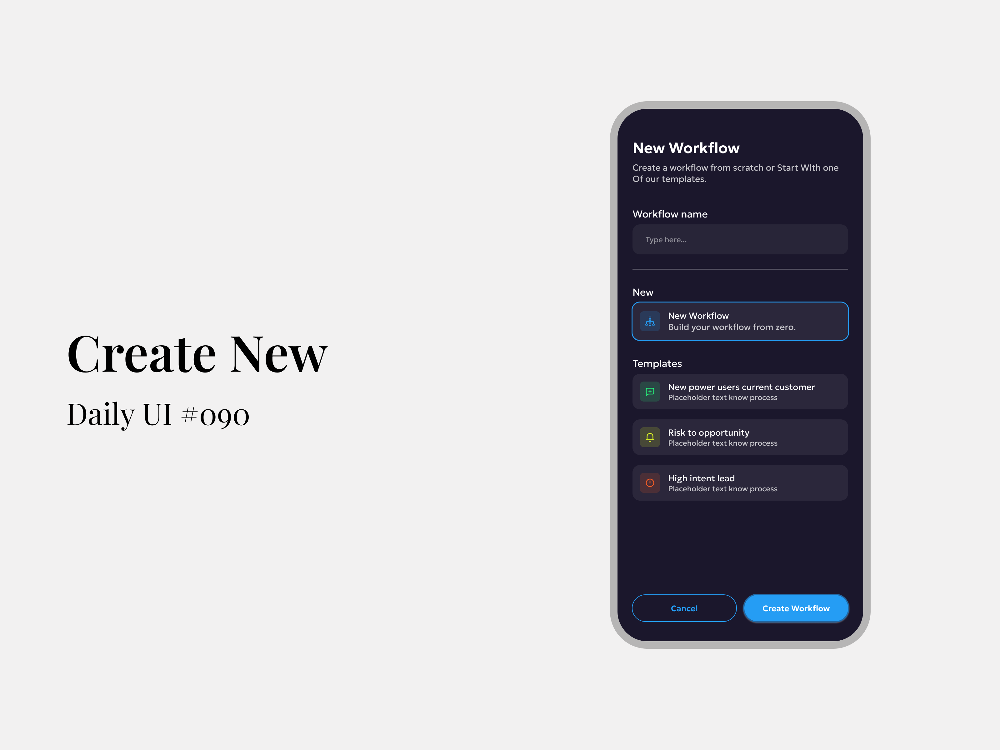 Create New - Daily UI #090 create create new daily ui daily ui 90 figma mobile app design new ui ui design uiux uiux design
