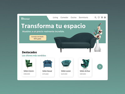 Furniture Landing graphic design product designer ui uxui