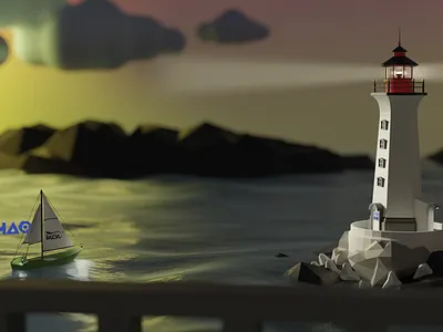 lighthouse 3d blender design illustration