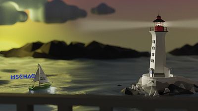 lighthouse 3d blender design illustration