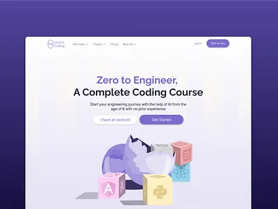 Hatch Coding Landing Page illustration product design ui design ux design web design