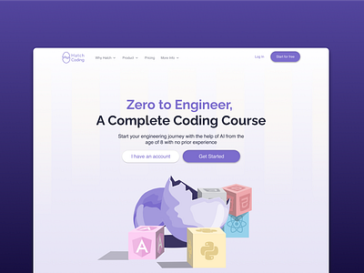 Hatch Coding Landing Page illustration product design ui design ux design web design