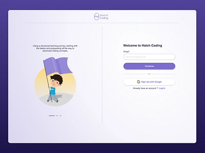 Hatch Coding Log In illustration product design ui design