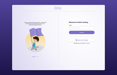 Hatch Coding Log In illustration product design ui design