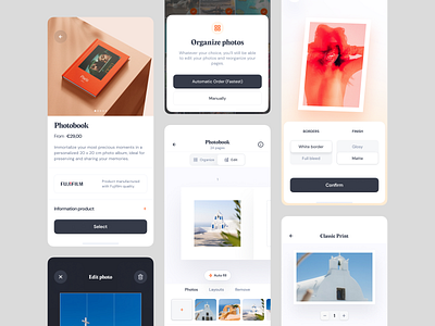 Photo Sharing App - Print Function album app clean collaborative album design fujifilm minimal minimalist mobile photo photo sharing photography print sharing social media ui ux