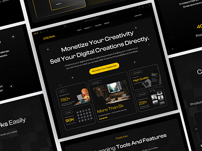 Creama - Digital Product Landing Page assets business course creators digital product download ebook gumroad license marketplace mockup online course online sellers product sales sell template