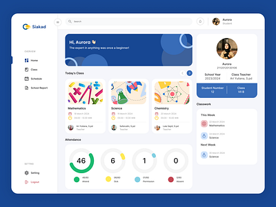 Siakad - Student App app student branding case study dashboard dashboard school design illustration logo manage academic mobile responsive school student ui uiux user experience user interface ux website