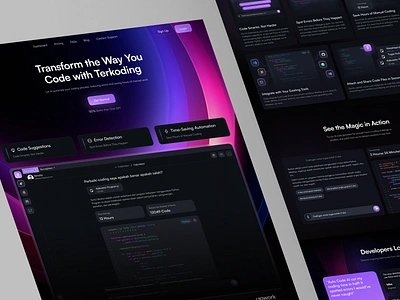 Terkoding - Generate Code AI Landing Page ai ai assistant ai platform ai tool artificial intelligence chat ai code dark mode developer tools generate ai generator landing page landing page design machine learning platform tool web web design website website design
