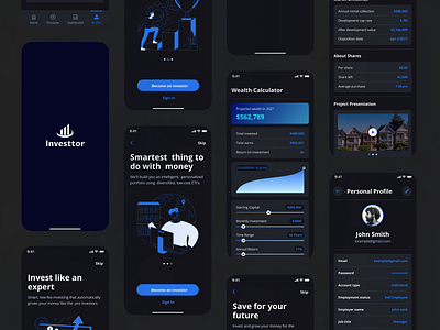 Investor App UI Design app app design app ui investor app design investor app ui real estate app ui ui ux ui ux design website ui
