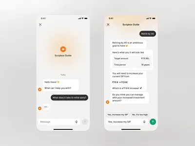 Investment advisor bot concept advisor ai bot chat chatbot finance fintech investment light mode message