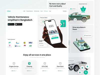 Zantrik - Vehicle Maintenance website bangladesh bd car design green landing page maintenance minimal minimal website trending ui ui design ux web design website zantrik