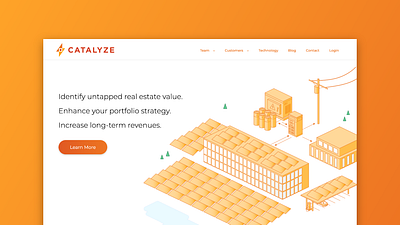 Catalyze Landing Page brand energy graphic design hifi homepage illustration landing page renewable ui ux web website