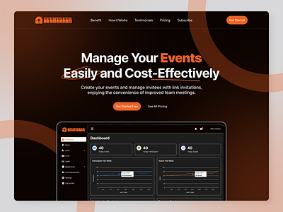 Eventseek - Event Management Website bauty clean dark dashboard design elegant event eventseek landing page management modern product ui ux web design website