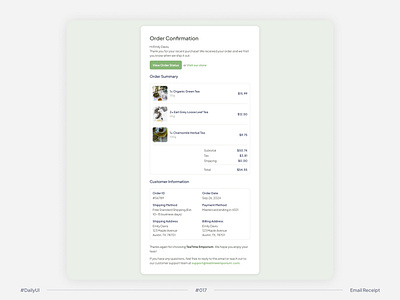 #DailyUI Challenge #017 Email Receipt Mailer dailyui design digital receipt email receipt mailer mobile app receipt design ui ux