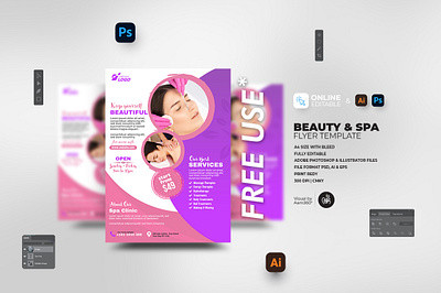 Beauty Flyer Template aam360 aam3sixty beauty spa flyer template beauty clinic beauty event flyer beauty parlor flyer branding concept cosmetology flyer design flyer template free flyer handout template illustration pamphlet design professional services salon brochure salon flyer salon poster spa brochure