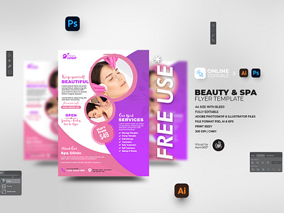 Beauty Flyer Template aam360 aam3sixty beauty spa flyer template beauty clinic beauty event flyer beauty parlor flyer branding concept cosmetology flyer design flyer template free flyer handout template illustration pamphlet design professional services salon brochure salon flyer salon poster spa brochure