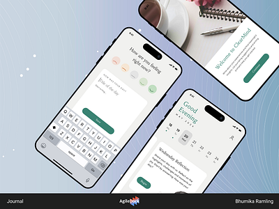 Journaling Mobile App Design agiledock agiledock designs agiledock services app design design excellence digital solutions innovative designs journaling mobile app design mobile app personal growth ui design ui ux ui ux design user interface ux design