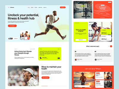 Fitness Landing Page app clean coach design fitness health meditation mindfulness saas sport ui ux web wellness workout yoga