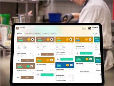 Kitchen Display - Coffee Shop Point of Sale App app coffee coffee shop design kitchen display mobile point of sale pos restaurant ui ui kit ux