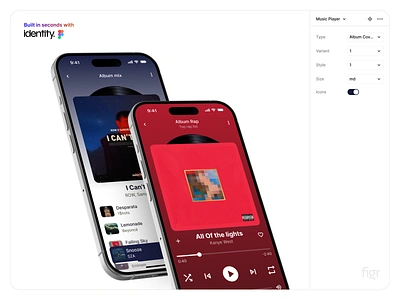 UI Components - Music Player app app design components design design system free kit mobile app mobile design music player ui ui components ui design ui inspiration ui ux uiux user interface uxui visual design website