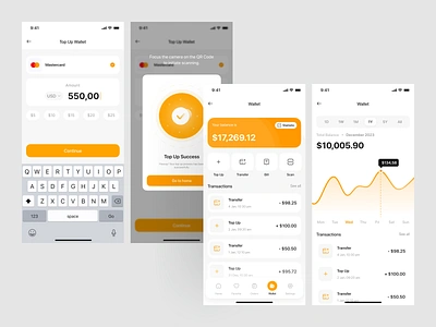 Grancarty - Grocery Store Mobile App UI Kit [Digital Wallet] modern wallet interface