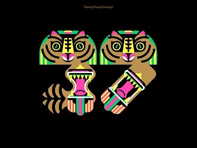 Indonesia Masks advertising bali branding cmyk design digital editorial geometry icon illustration indonesia logo mask minimal number riso tiger traditional ui vector