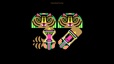 Indonesia Masks advertising bali branding cmyk design digital editorial geometry icon illustration indonesia logo mask minimal number riso tiger traditional ui vector