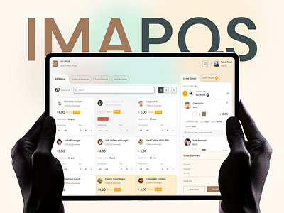 Imapos - Coffee Shop Point of Sale (POS) App app coffee coffee shop design mobile modern point of sale pos premium restaurant sales ui ui kit ui kits ux