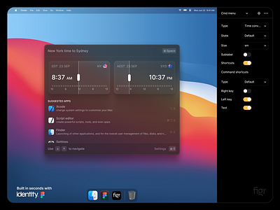 Command Menu - Made using Identity cmd k cmdk command k command menu components dark mode design inspo location search search bar search option ui ui components ui design user interface website