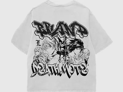 Death Note Streetwear T shirt Design anime deathnote graphic design oversized streetwear tshirt tshirt design white