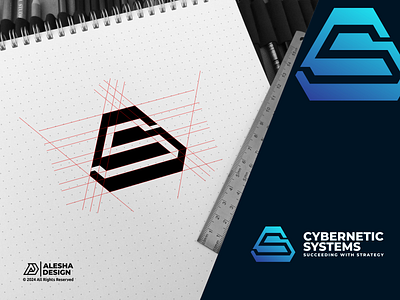 Cybernetic Systems Logo Marks awesome brand identity branding creative design geometric icon initial initials inspirations logo mark minimal monogram simple smart symbol tech technology vector