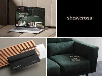 Shawcross™ Furniture brand identity chair comfortable elegant furniture home houseowner interior logo design logo designer modern presentation real estate sofa visual identity wood