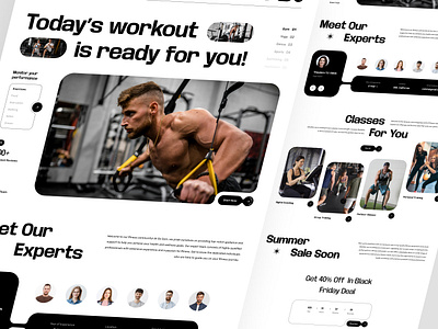 Fitness Landing Page clean design exercise fitness club fitness landing page fitness web design fitness website gym website gymnastics healthy lifestyle landing page minimal ui muscle building nutrition personaltrainer sports ui ux web design website design workout website yoga