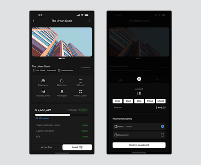 Building Investment Mobile App Design app design design figma ui uiux ux