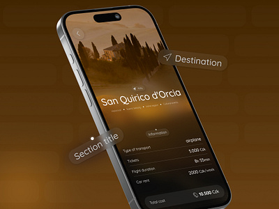 ⛱️🛫 Destination detail UI app design travel trip ui