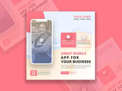 Mobile app promotion social media post and web banner template app promotion branding flyer template graphic design illustration logo mobile app promotion motion graphics post poster promotional poster social media banner social media post ui