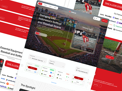 Sports Baseball and Softball Website - Landing Page baseball competitions landing page landing page design match result score softball sport sports table standings ui ui design uiux web design website