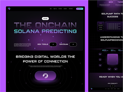 Crypto landing page no.8 - full 3d animation bento black clean darkmode gradient graphic design green motion graphics nft nft landingpage ui ui ux violet