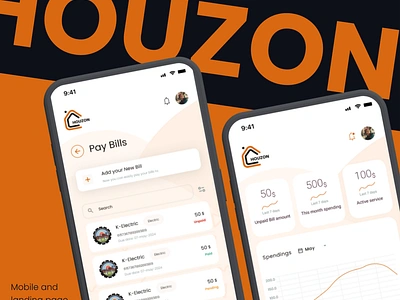 Houzon Mob and landingpage UIUX design app design design figma landingpage design mobile app ui uiux user experience user interface