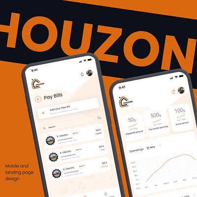 Houzon Mob and landingpage UIUX design app design design figma landingpage design mobile app ui uiux user experience user interface