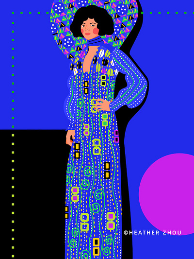 Portrait of Emilie Flöge artist artwork fashion graphic design gustav klimt illustration klimt master art portrait vector