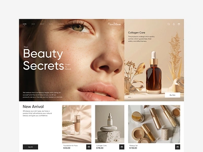 Webdesign. Beauty Products beauty body branding clean cosmetics design e commerce face grid healthy landing minimalistic shop skin store ui ux web webdesign website