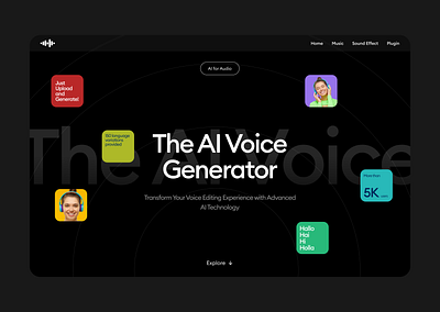 Avoice - AI Voice Generator Landing page UI UX Design design figma landing page ui ui ux ui ux design webdesign website ui ux