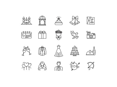 Wedding Icons icon icon design icon set icons vector icon wedding wedding icon wedding vector